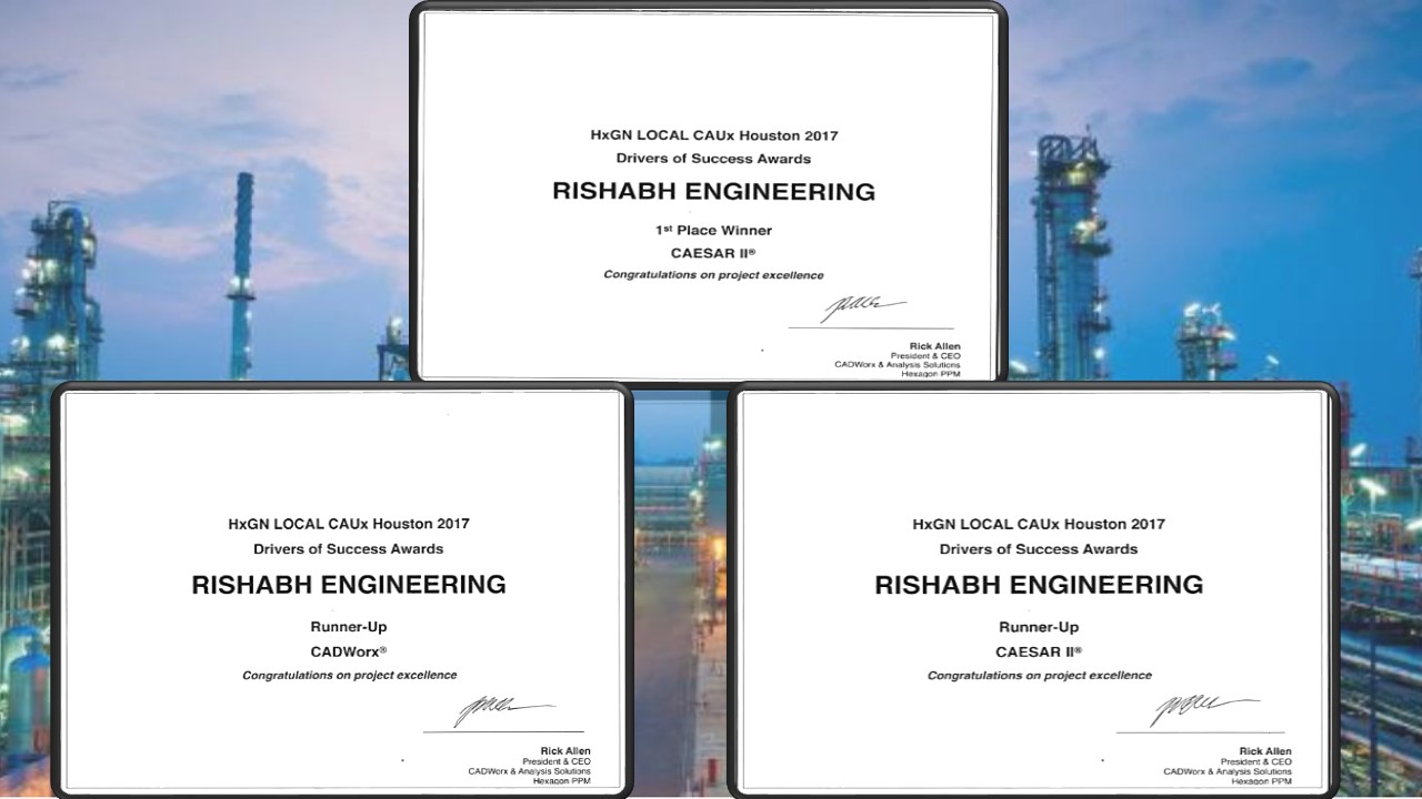 Rishabh Engineering wins Drivers of Success awards for CAESAR II and CADWorx projects